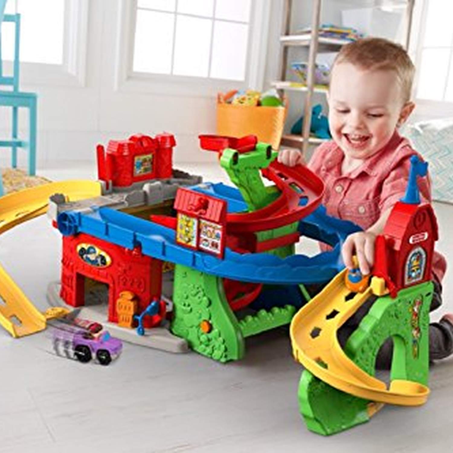 АВТОТРЕК НЕБОСКРЕБ FISHER-PRICE 2 В 1